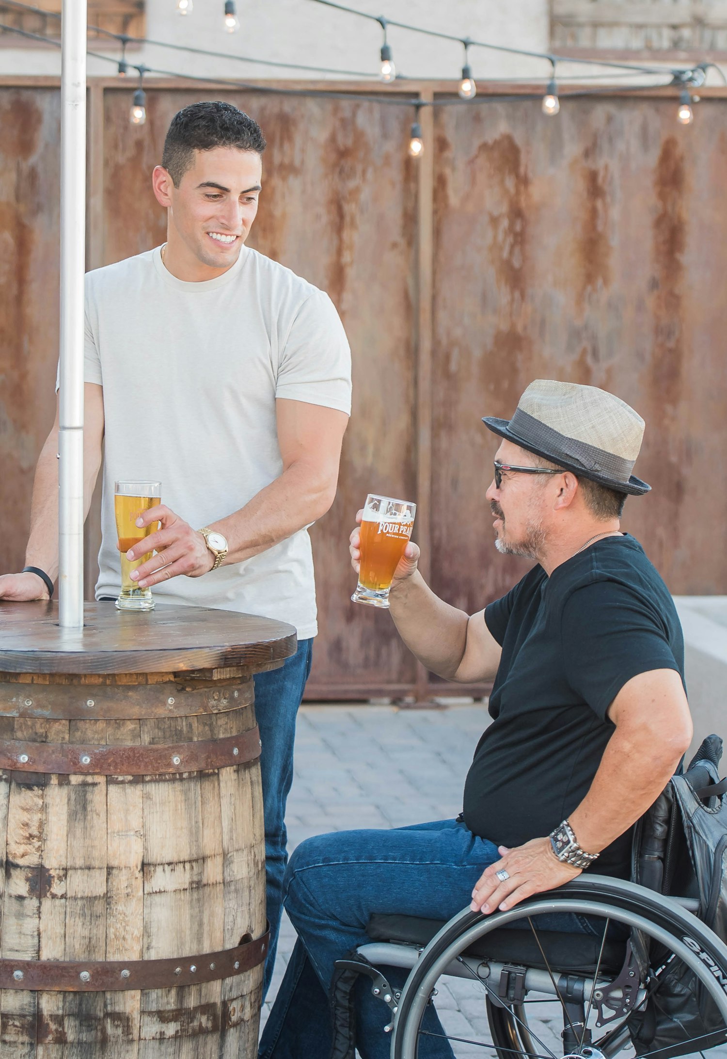 Friends raising a glass