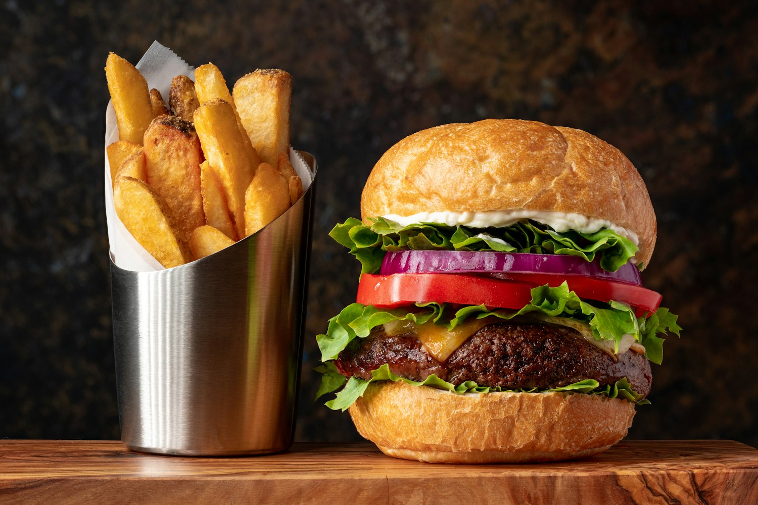 Burger and fries